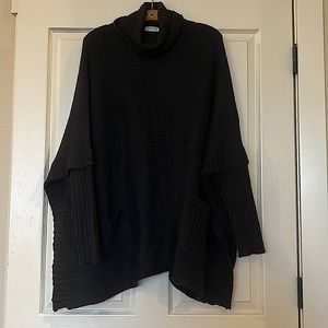 Cloth By Design - Large black sweater with pockets, slit sides, and turtleneck!